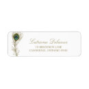 Search for peacock feather return address labels Vintage