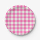 Search for pink plaid plates Gingham
