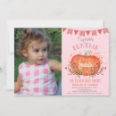 Search for pink pumpkin birthday invitations Girl birthday party