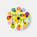 Search for peace sign flower magnets 1960s