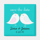 Search for love birds save the dates Teal