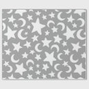 Search for crescent moons wrapping paper Grey