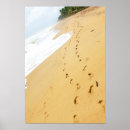 Search for footprints in the sand posters Beach