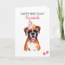 Search for boxer dog birthday cards Watercolor