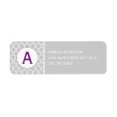 Search for monogram quatrefoil return address labels Grey