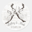 Search for deer in the woods stickers Buck and doe