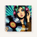 Search for pop art girl notebooks Music lover