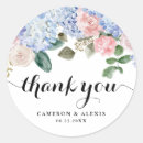Search for blue hydrangeas wedding stickers Thank you