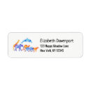 Search for wild animals return address labels Watercolor