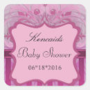 Search for pink damask baby shower stickers Girl