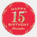 Search for red quinceanera stickers Red and gold