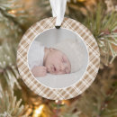 Search for brown christmas tree decorations Baby first christmas