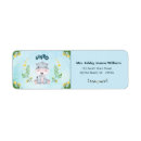 Search for hippo return address labels Watercolor