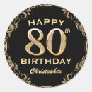 Search for birthday celebration stickers Black and gold
