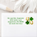 Search for irish clover return address labels Four leaf clover