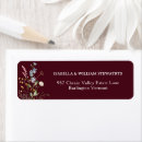 Search for rustic burgundy return address labels Watercolor flowers
