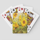 Search for yellow sunflowers playing cards Watercolor