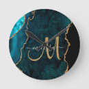 Search for gold and teal clocks Girly