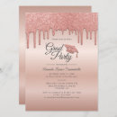 Search for rose gold glitter graduation invitations Elegant