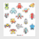 Search for cute cartoon robots stickers Colourful