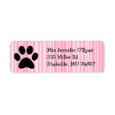 Search for cat paws return address labels Pink