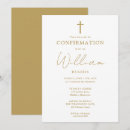 Search for boys confirmation invitations Gold