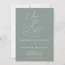 Search for minimalist wedding save the dates Sage green