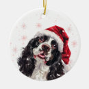 Search for cocker spaniel christmas tree decorations Santa