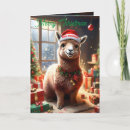 Search for llama christmas cards Santa