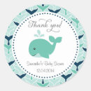 Search for blue whale baby shower stickers Thank you