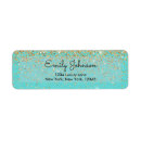 Search for teal glitter return address labels Aqua