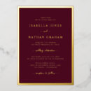 Search for maroon and gold wedding invitations Real gold foil
