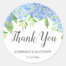 Search for blue thank you wedding stickers Hydrangea