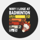 Search for funny badminton stickers Sports