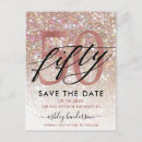 Search for 50th birthday save the dates Glitter