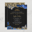 Search for royal blue black gold invitations Glitter