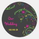 Search for floral chalkboard wedding stickers Pink