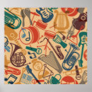 Search for vintage musical instruments posters Illustration