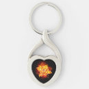 Search for flaming heart key rings Black