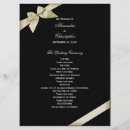 Search for bow and ribbon wedding programmes Gold