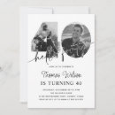 Search for surprise 40th birthday invitations Black and white