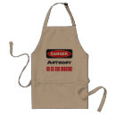 Search for danger aprons Warning