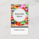 Search for freelance writer business cards Novelist