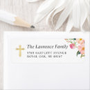 Search for pink cross return address labels Christening