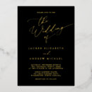 Search for black and gold foil wedding invitations Minimalist