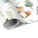 Search for winter forest animal wrapping paper Blue