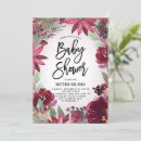 Search for burgundy floral baby shower invitations Watercolor
