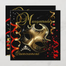 Search for red masquerade quinceanera invitations Black