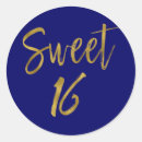 Search for sweet 16 birthday invitations stickers Gold