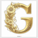 Search for gold monogram letter g initials stickers Elegant